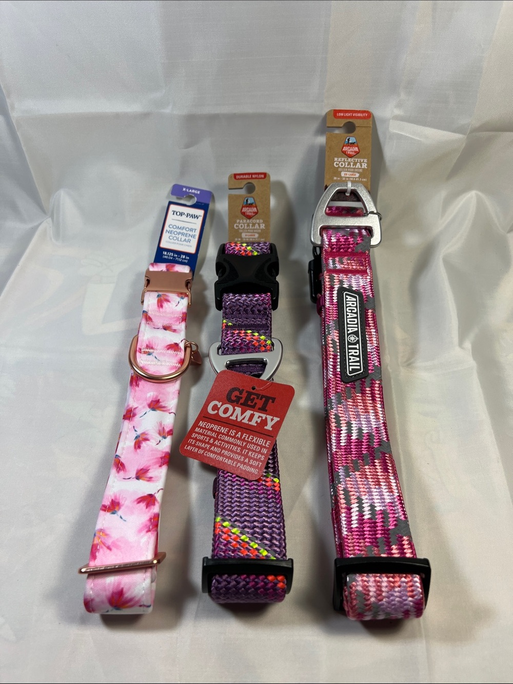 Top Paw Pink & Purple Patterned Dog Collar Set